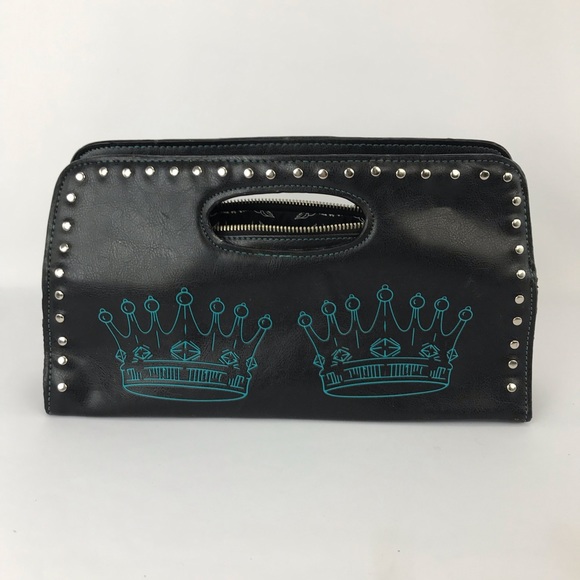 Lux de Ville Handbags - Rare Lux De Ville blue stitch purse with crowns